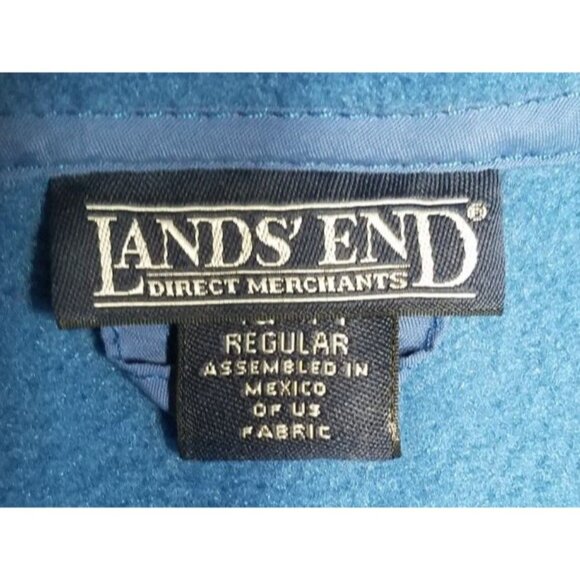 Lands' End Full Zip Aircore-200 Fleece Vest Zipped Pockets Blue Men's Large - Picture 3 of 13